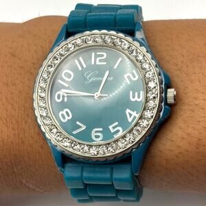 Silver & Blue Geneva Men's Watch